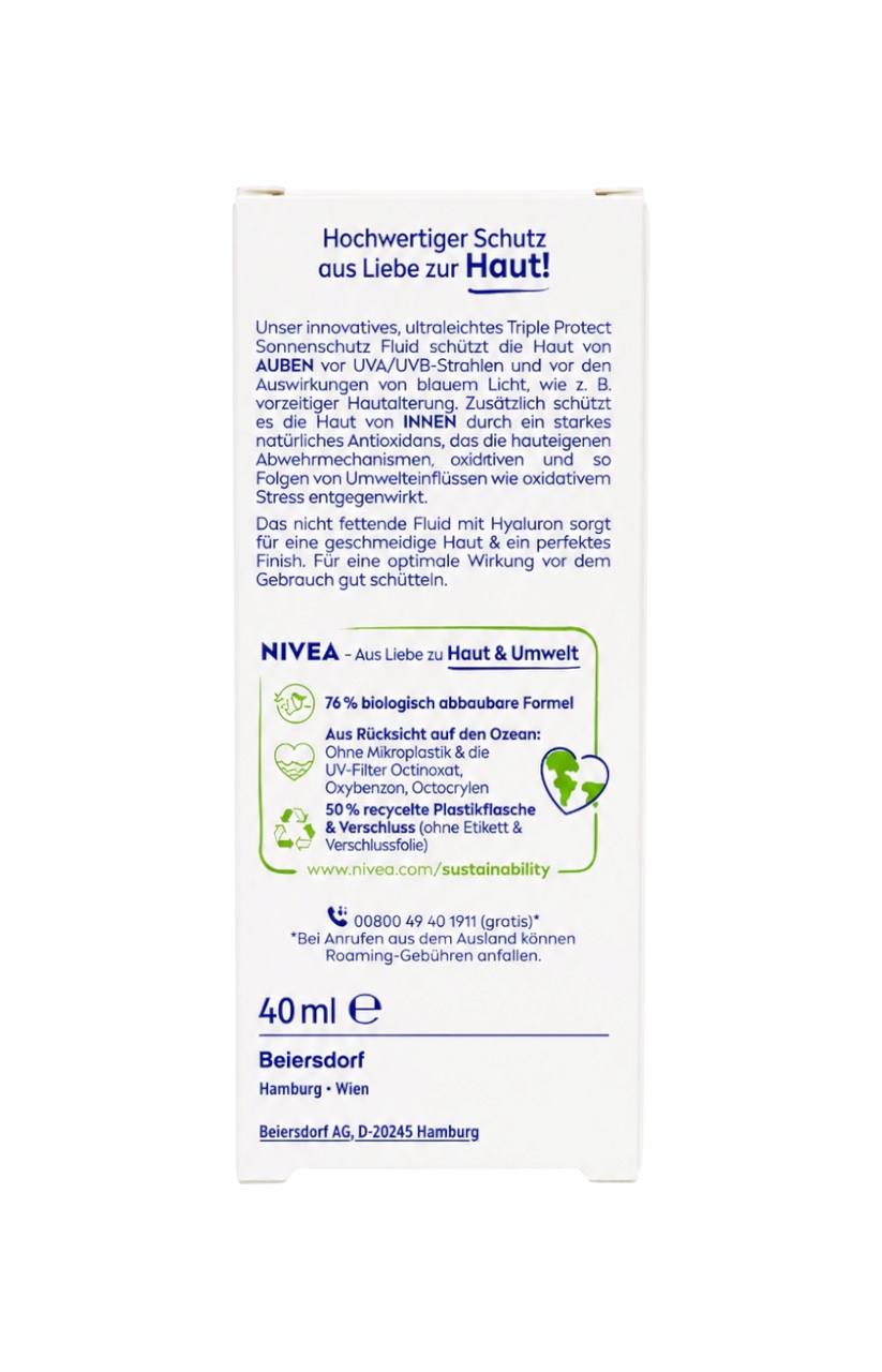 Оптом сонцезахисний флюїд для обличчя "nivea sun" (spf 50+) 40мл. - фото 4