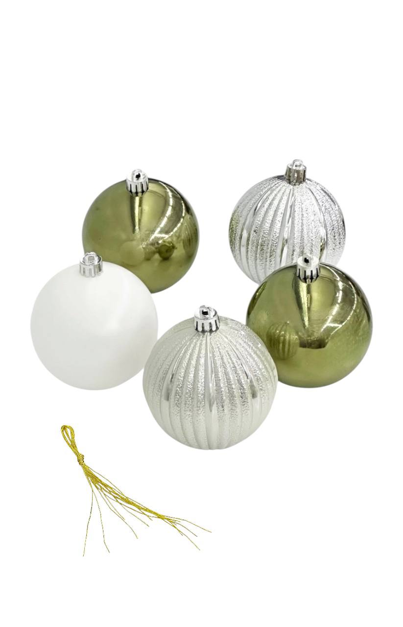 Оптом набір ялинкових іграшок-кулі "xmas" (пластик) d8 см. 5 шт.м.1 - фото 2