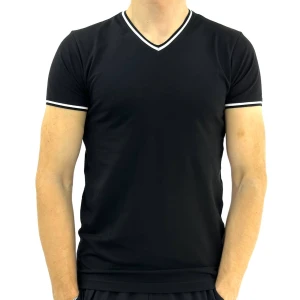 Оптом чоловіча футболка v-подібна (m l xl xxl) чорний в асортименті - фото 1