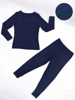 Оптом жіноча термобілизна boutique 1 уп. (4 шт) р.l-3xl темно-синiй в асортименті - фото 1