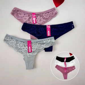 Оптом женские трусы м.y9548 (бикини) 1уп. 3шт р.2xl - фото 1