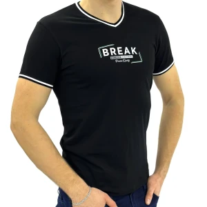 Оптом чоловіча футболка v-подібна p 24033 (s m l xl) чорний в асортименті - фото 1