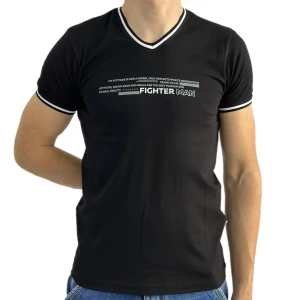 Оптом чоловіча футболка v-подібна p 24157 (m l xl xxl) чорний в асортименті - фото 1