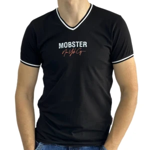 Оптом чоловіча футболка v-подібна p 24168 (m l xl xxl) чорний в асортименті - фото 1