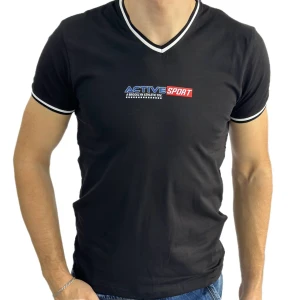 Оптом мужская футболка v-образная p 24207 (m l xl xl xxl) черный в ассортименте - фото 1