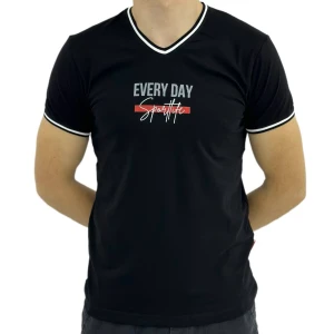 Оптом мужская футболка v-образная p 24212 (m l xl xl xxl) черный в ассортименте - фото 1