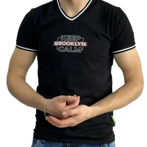 Оптом мужская футболка v-образная p 24213 (m l xl xl xxl) черный в ассортименте - фото 1