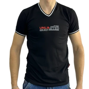 Оптом чоловіча футболка v-подібна p 24076 (m l xl xxl) чорний в асортименті - фото 1