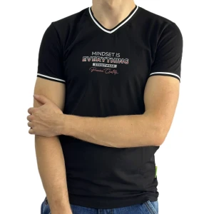 Оптом мужская футболка v-образная p 24078 (m l xl xl xxl) черный в ассортименте - фото 1