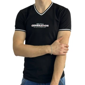 Оптом мужская футболка v-образная p 24087 (m l xl xl xxl) черный в ассортименте - фото 1