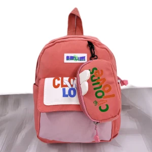 Оптом дитячий рюкзак+монетниця (плащівка) м.yc240 р.в-30 д-23 ш-10 корал в асортименті - фото 1