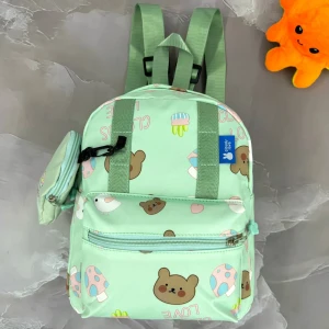 Оптом дитячий рюкзак+монетниця (плащівка) м.yh265 р.в-30 д-23 ш-10 салатовий в асортименті - фото 1