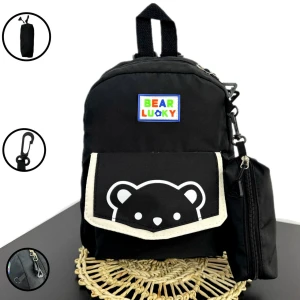 Оптом дитячий рюкзак+монетниця (плащівка) м.yc250 р.в-30 д-23 ш-10 чорний в асортименті - фото 1