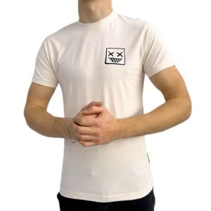 Оптом чоловіча футболка p 24287 (s m l xl) шампань в асортименті - фото 1