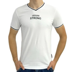 Оптом чоловіча футболка v-подібна p 24309 (s m l xl) білий в асортименті - фото 1
