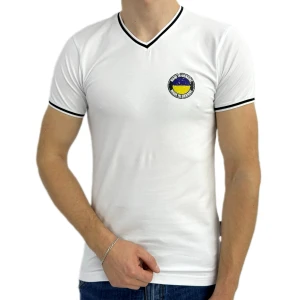 Оптом чоловіча футболка v-подібна p 24310 (s m l xl) білий в асортименті - фото 1