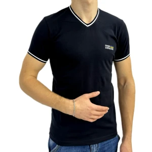 Оптом чоловіча футболка v-подібна p 24321 (m l xl xxl) темно-синiй в асортименті - фото 1