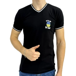 Оптом чоловіча футболка v-подібна p 24306 (m l xl xxl) чорний в асортименті - фото 1