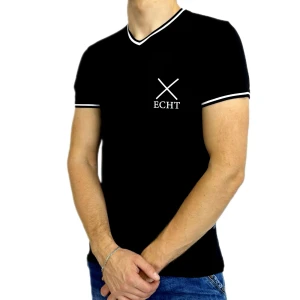 Оптом чоловіча футболка v-подібна p 24367 (m l xl xxl) чорний в асортименті - фото 1