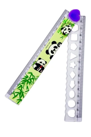 Оптом лінійка розкладна з фігурами (пластик) 30см м.5006 фiолетовий в асортименті - фото 2