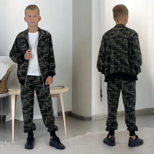 Оптом дитячий спортивний костюм 2-х нитка для хлопчика м.16 1уп 4шт р140/146/152/158 - фото 1