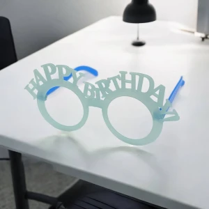 Оптом окуляри, що світяться у темряві happy birthday (пластик) блакитний в асортименті - фото 1