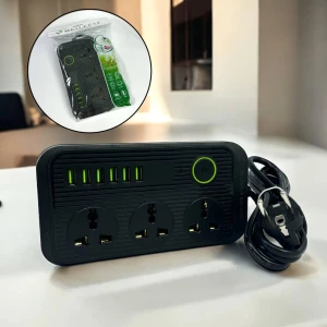 Оптом мережевий фільтр (3 розетки+6 usb) 2м. м.f09u-w - фото 1