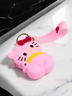 Оптом кошелек-брелок силиконовый Hello Kitty м.924-9 розовый в ассортименте | Оптом силиконовый брелок монетница - фото 1