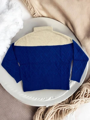 Оптом жіночий джемпер (в'язаний) м.2054 синiй в асортименті - фото 1