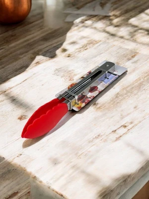 Оптом щипці кухонні food tongs (метал\пластик) м.2 червоний в асортименті - фото 1