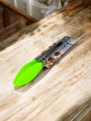 Оптом щипці кухонні food tongs (метал\пластик) м.2 зелений в асортименті - фото 1