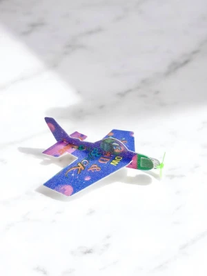 Оптовый игрушечный самолетик (пластик) fly back фиолетовый в ассортименте - фото 1