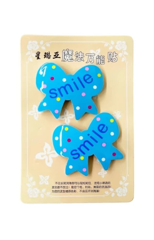 Оптом прикраса для волосся "smile" (липучка) 2шт. блакитний в асортименті - фото 1