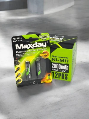 Оптом аккумуляторная батарея maxday ni-mh 2800mah м.aaa (блист) 2шт - фото 1