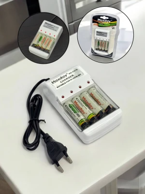 Оптом зарядний пристрій + акумулятори 4шт maxday м.md-cd10 - фото 1