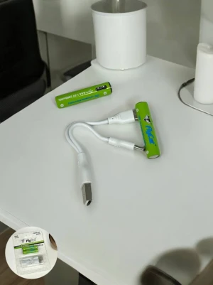 Оптом акумуляторна батарея з usb aaa 1.5v (бліст) 2шт м.5 - фото 1
