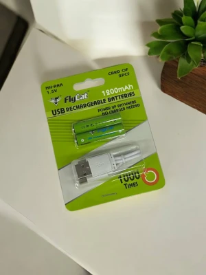 Оптом акумуляторна батарея з usb 1200mah ааа (бліст) 2шт - фото 1