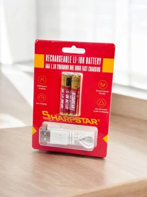 Оптом акумуляторна батарея з usb sharpstar aaa 2000mwh (бліст) 2шт - фото 1