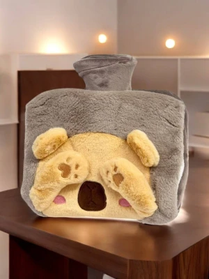 Оптом грелка (резина/микрофибра) 950мл м.34865-2 коричневый в ассортименте - фото 1