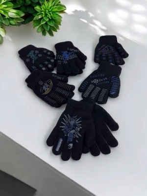 Оптом рукавиці-пальчата gloves дитячі (тонка в'язка) м.517-4 - фото 1