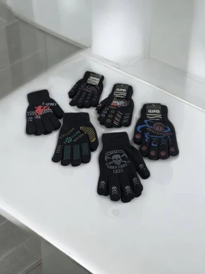 Оптом рукавиці-пальчата gloves підліткові (тонка в'язка) м.517-6 - фото 1