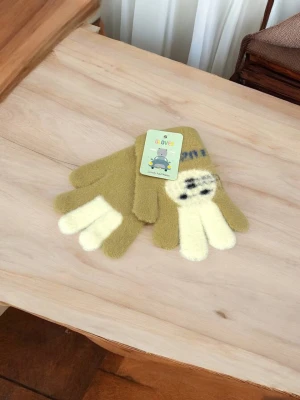 Оптом рукавиці-пальчата gloves дитячі (тонка в'язка) м.5 пісочний в асортименті - фото 1