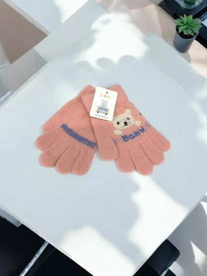 Оптом рукавиці-пальчата gloves дитячі (тонка в'язка) м.6 рожевий в асортименті - фото 1