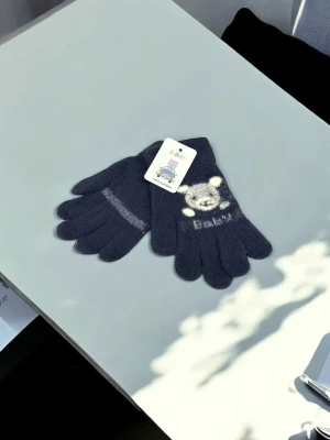 Оптом рукавиці-пальчата gloves дитячі (тонка в'язка) м.6 темно-синiй в асортименті - фото 1