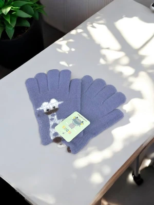 Оптом рукавиці-пальчата gloves дитячі (тонка в'язка) м.9 блакитний в асортименті - фото 1