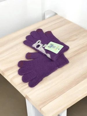Оптом рукавиці-пальчата gloves дитячі (тонка в'язка) м.10 фiолетовий в асортименті - фото 1