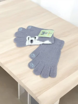 Оптом рукавиці-пальчата gloves дитячі (тонка в'язка) м.10 світло-сірий в асортименті - фото 1