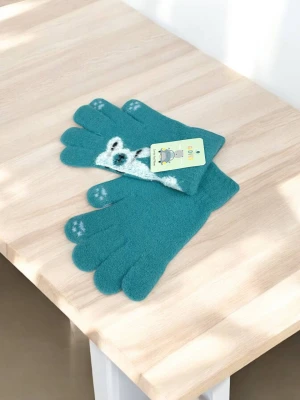 Оптом рукавиці-пальчата gloves дитячі (тонка в'язка) м.10 лазурний в асортименті - фото 1