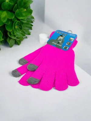 Оптом рукавиці-пальчата touch gloves дитячі (тонка в'язка) м.517-8 фуксія в асортименті - фото 1