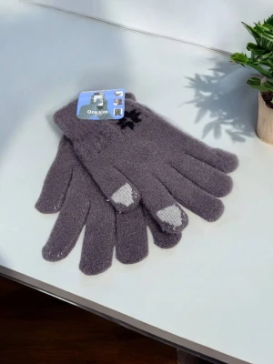 Оптом рукавиці-пальчата touch gloves (тонка в'язка) м.517-9 капучіно в асортименті - фото 1